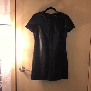Faux Leather a-line dress